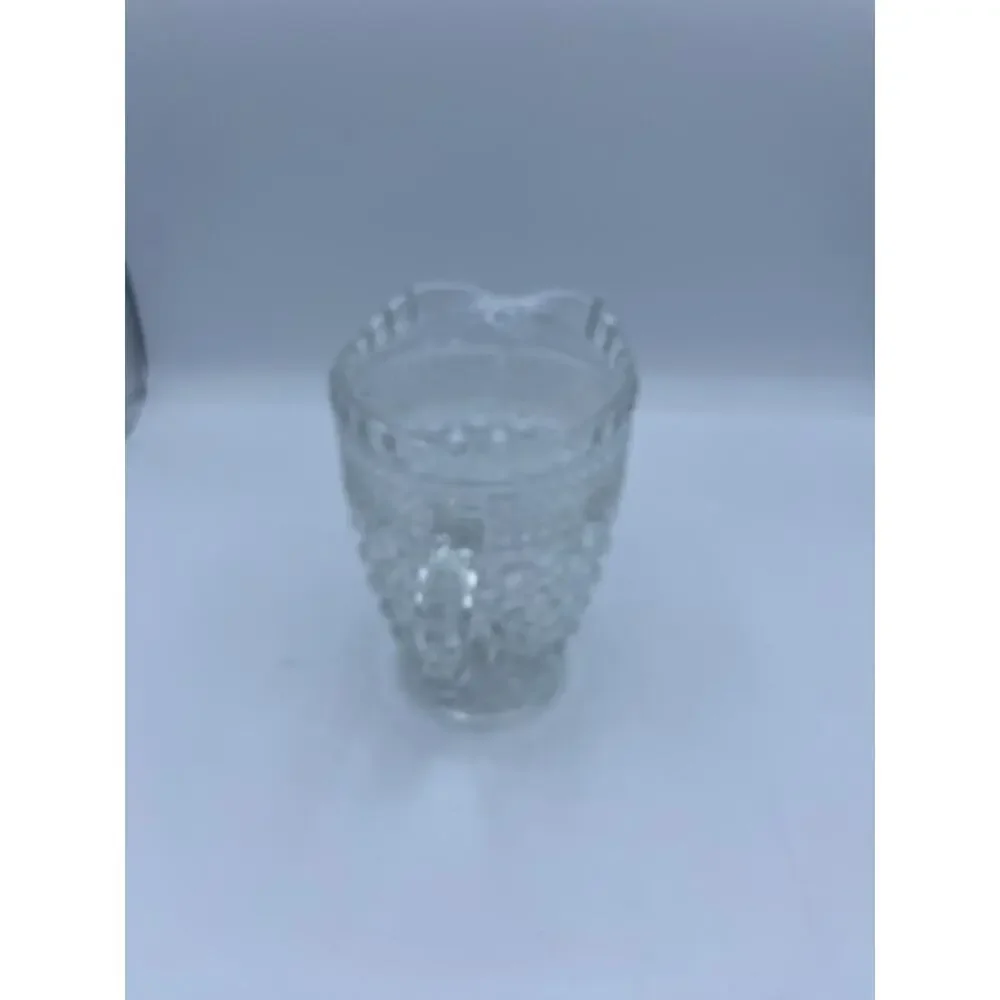Antique Clear Glass Thick Heavy Decorated Clear Glass Creamer